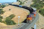 BNSF 708- 8266- 738, on the WP Feather River Route at James, California. August 3, 1999.  